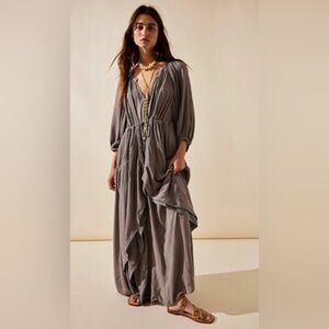 Free People “Plenty of Love” Maxi in Gravel Size Small